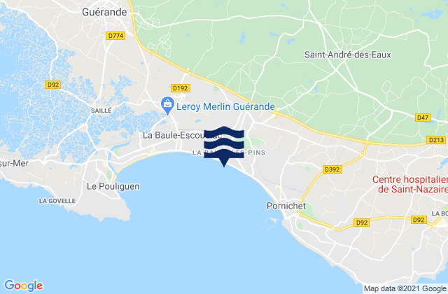 Mapa de mareas La Baule-Escoublac, France