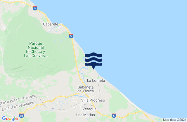 Mapa de mareas La Boca, Dominican Republic