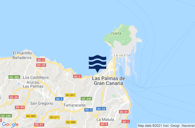 Mapa de mareas La Cicer, Spain