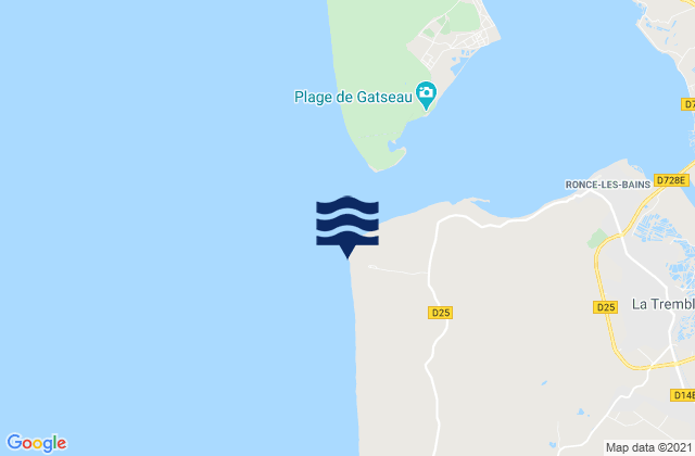 Mapa de mareas La Cote Sauvage - La Pointe Espagnole, France