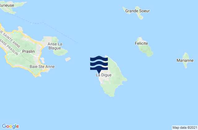 Mapa de mareas La Digue, Seychelles