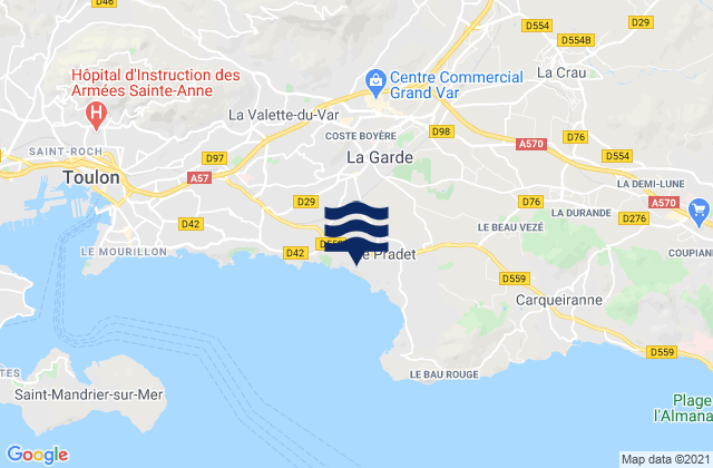 Mapa de mareas La Farlède, France