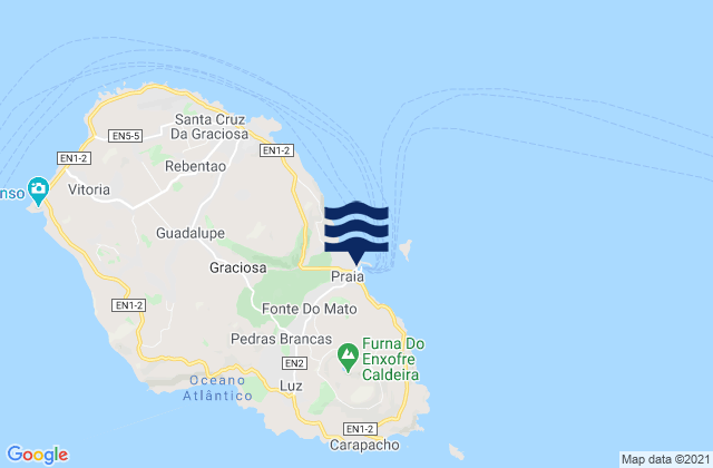 Mapa de mareas La Graciosa Port, Portugal
