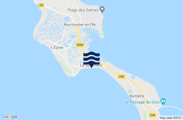 Mapa de mareas La Guérinière, France