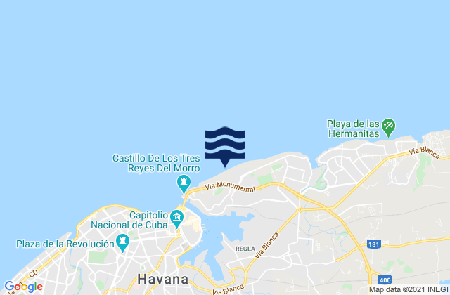 Mapa de mareas La Habana, Cuba