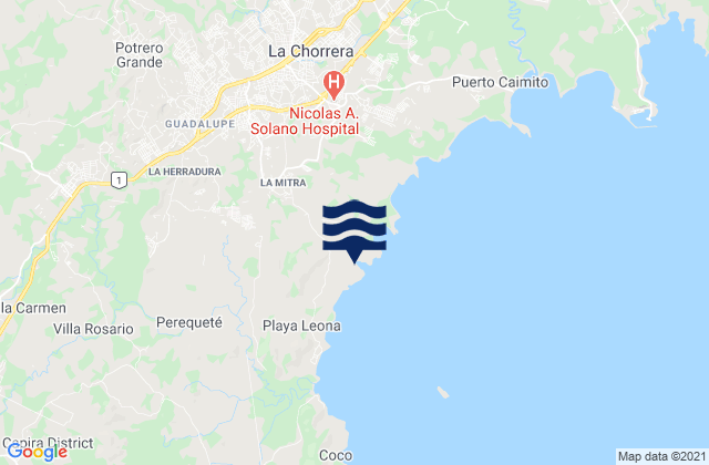 Mapa de mareas La Herradura, Panama