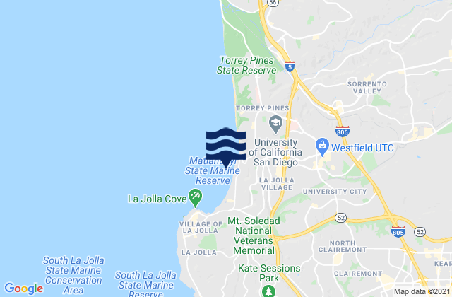 Mapa de mareas La Jolla (Scripps Institution Wharf), United States