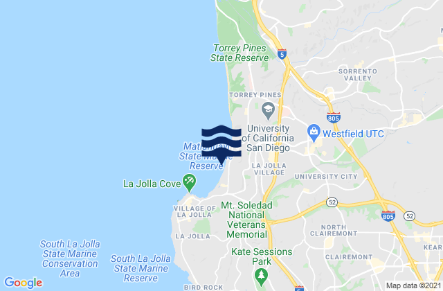 Mapa de mareas La Jolla Shores Beach, United States