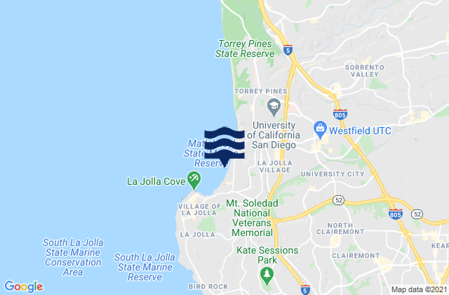 Mapa de mareas La Jolla Shores, United States
