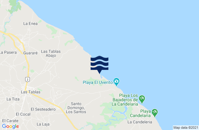 Mapa de mareas La Laja, Panama