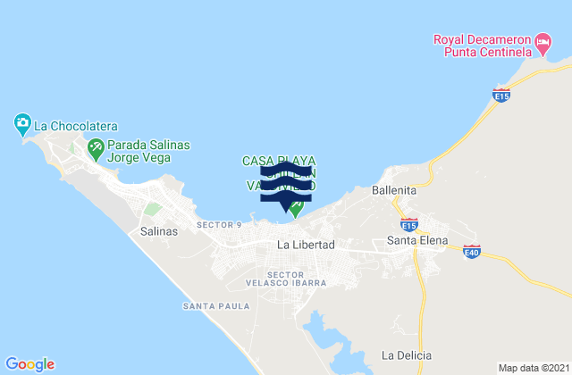 Mapa de mareas La Libertad, Ecuador