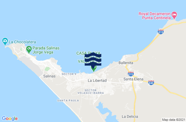 Mapa de mareas La Libertad, Ecuador