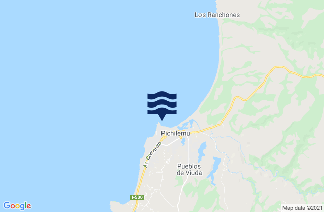 Mapa de mareas La Puntilla - Pichilemu, Chile