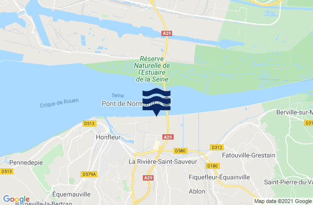 Mapa de mareas La Rivière-Saint-Sauveur, France