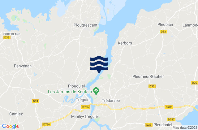 Mapa de mareas La Roche-Derrien, France