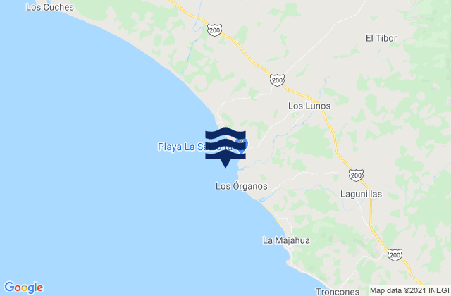 Mapa de mareas La Saladita, Mexico