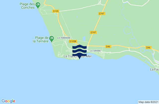 Mapa de mareas La Tranche-sur-Mer, France