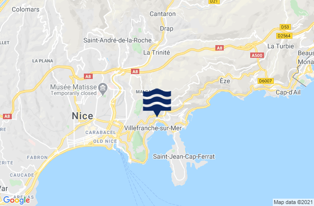 Mapa de mareas La Trinité, France