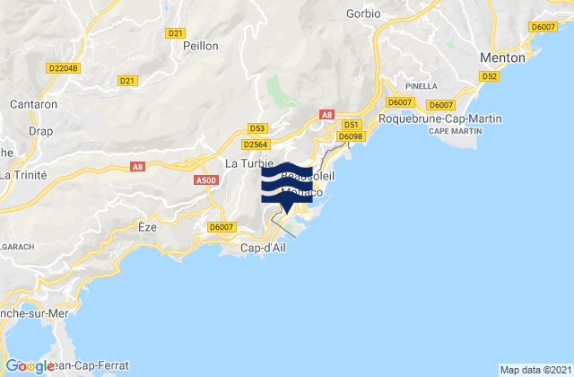 Mapa de mareas La Turbie, France