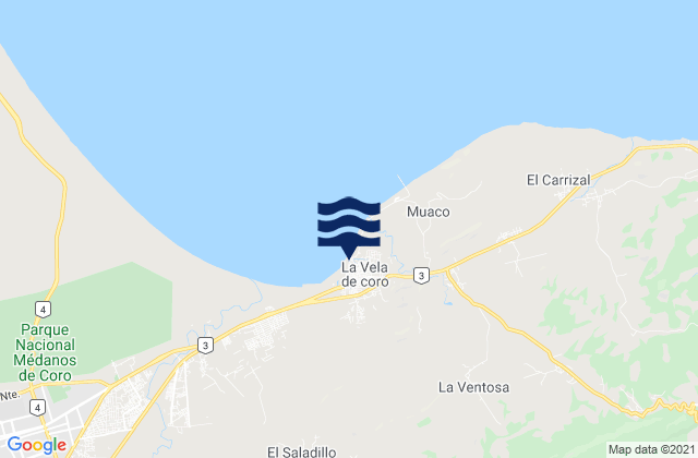 Mapa de mareas La Vela de Coro, Venezuela