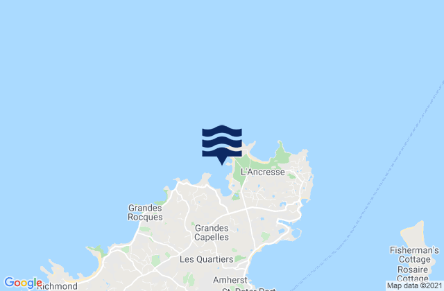 Mapa de mareas Ladies Bay Beach, France