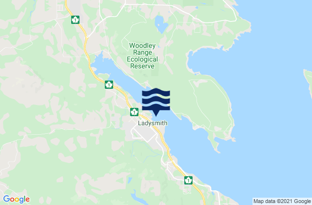 Mapa de mareas Ladysmith, Canada