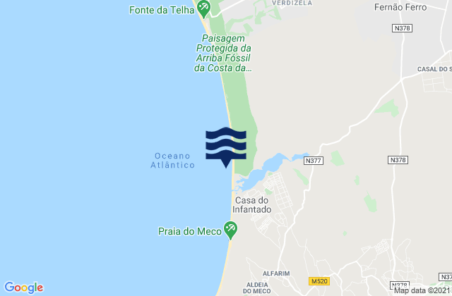 Mapa de mareas Lagoa de Albufeira, Portugal