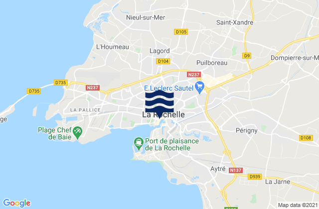 Mapa de mareas Lagord, France