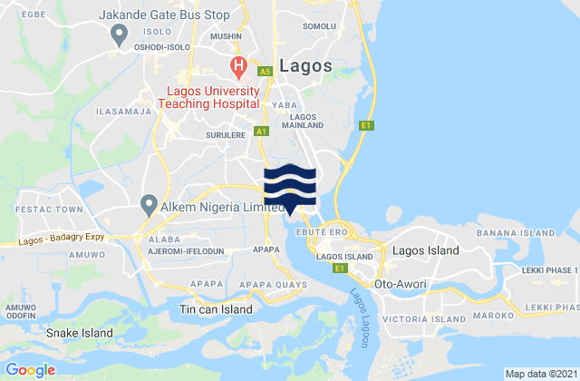 Mapa de mareas Lagos Mainland Local Government Area, Nigeria