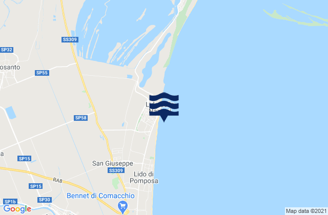 Mapa de mareas Lagosanto, Italy