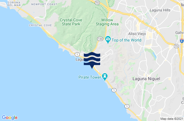 Mapa de mareas Laguna Beach (Brooks Street), United States