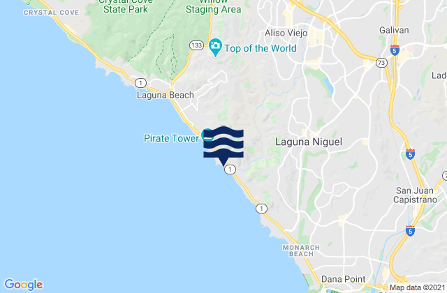 Mapa de mareas Laguna Beach - South Crescent Bay, United States