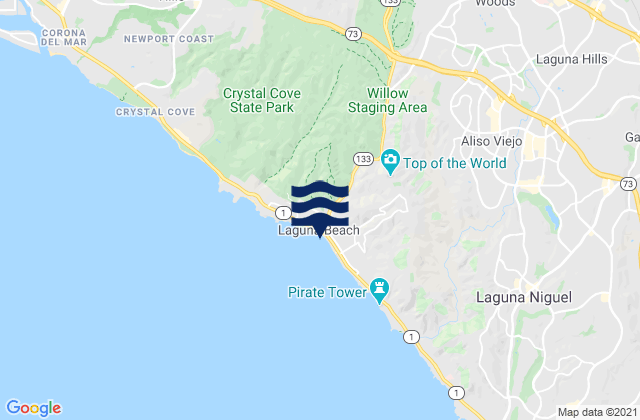 Mapa de mareas Laguna Beach, United States