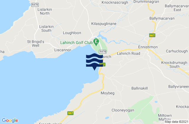 Mapa de mareas Lahinch - Cornish Left, Ireland