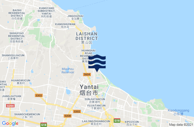 Mapa de mareas Laishan, China