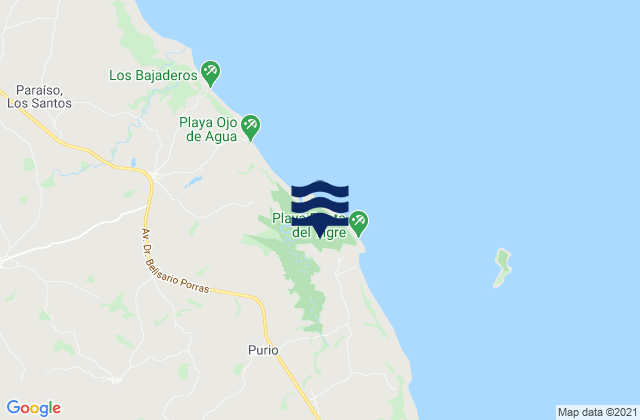 Mapa de mareas Lajamina, Panama