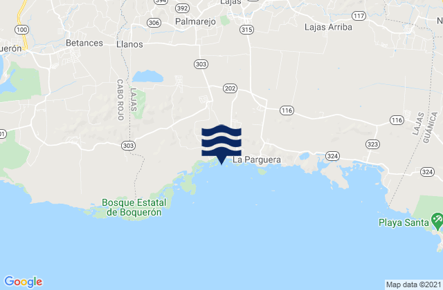 Mapa de mareas Lajas Barrio-Pueblo, Puerto Rico
