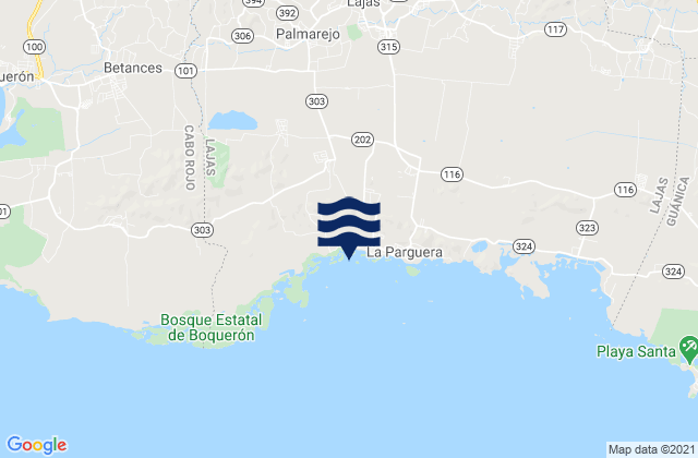 Mapa de mareas Lajas Barrio, Puerto Rico