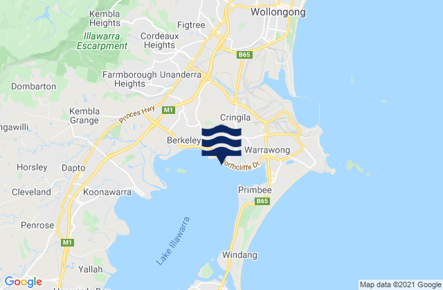 Mapa de mareas Lake Heights, Australia