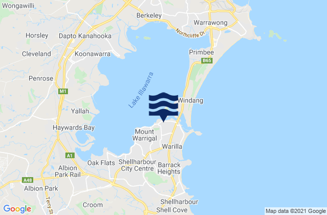 Mapa de mareas Lake Illawarra, Australia