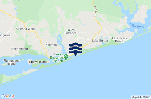 Mapa de mareas Lakes Entrance, Australia