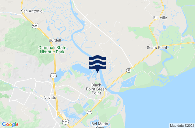 Mapa de mareas Lakeville Petaluma River, United States