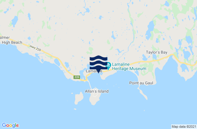 Mapa de mareas Lamaline Harbour, Canada