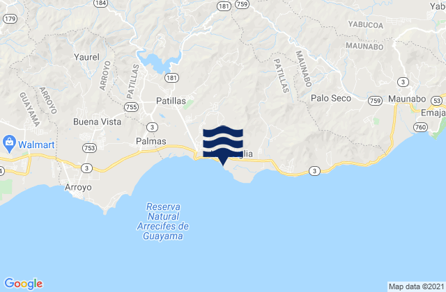 Mapa de mareas Lamboglia, Puerto Rico