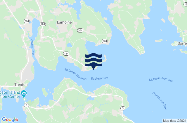 Mapa de mareas Lamoine Beach, United States