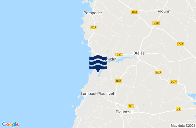 Mapa de mareas Lampaul-Plouarzel, France