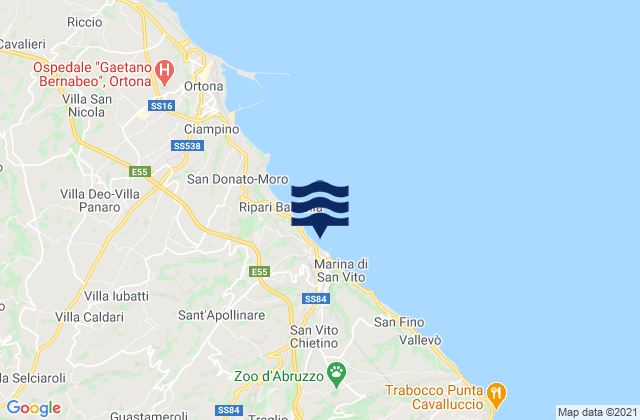 Mapa de mareas Lanciano, Italy