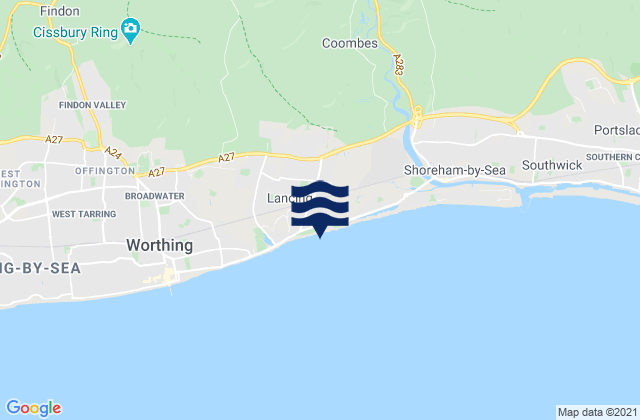 Mapa de mareas Lancing, United Kingdom