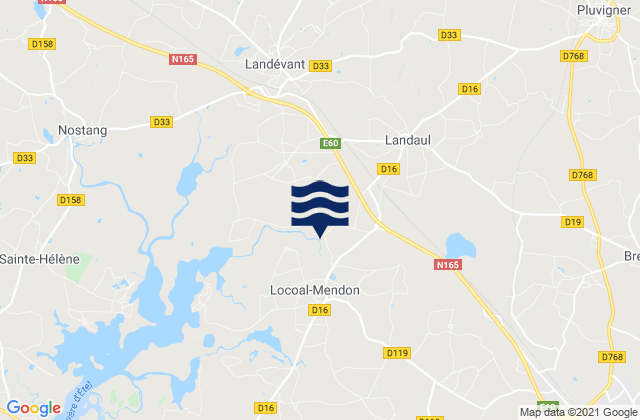 Mapa de mareas Landaul, France