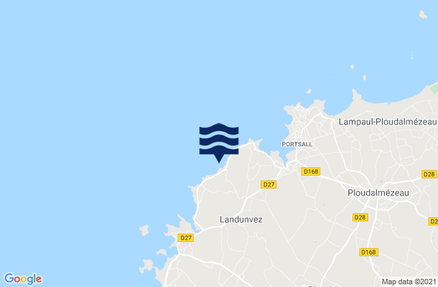 Mapa de mareas Landunvez, France